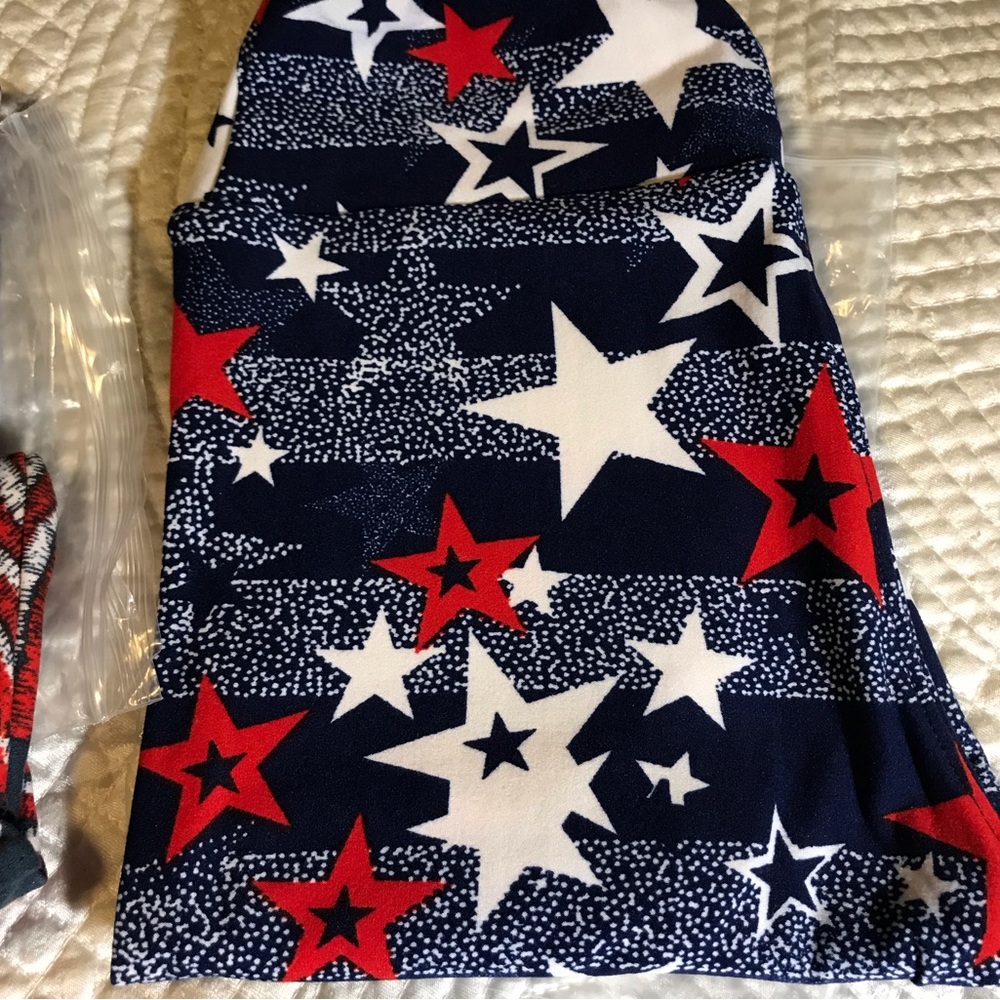 NEW Lularoes Tween Leggings (Kids size 8-14 Adults 00-0) Navy Stars Patriotic
